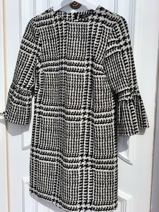 Vestido Zara Cuadros Blanco y Negro