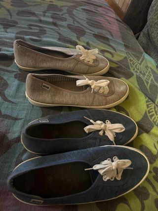 2xZapatillas Mustang Talla 39 Mujer Niña Gris Azul