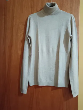 Jersey cuello alto señora beige talla única