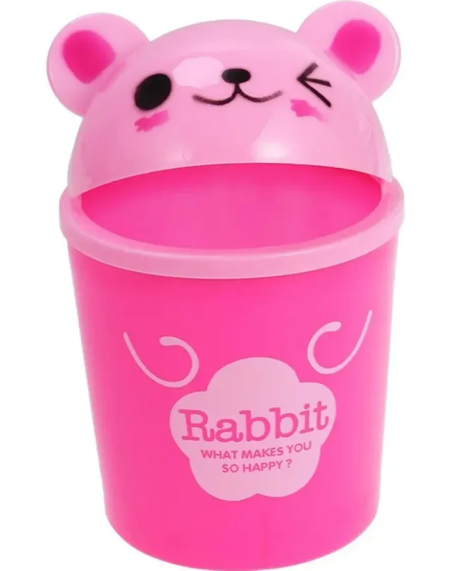 Mini cestino coniglio rosa con coperchio