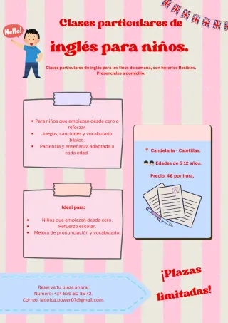 Clases particulares de inglés.