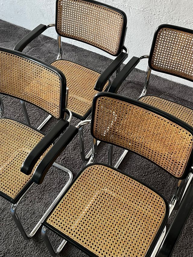 4 Sillas Cesca B64 Marcel Breuer, Vintage años 70