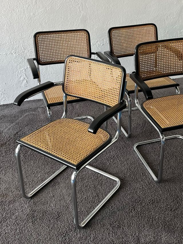 4 Sillas Cesca B64 Marcel Breuer, Vintage años 70