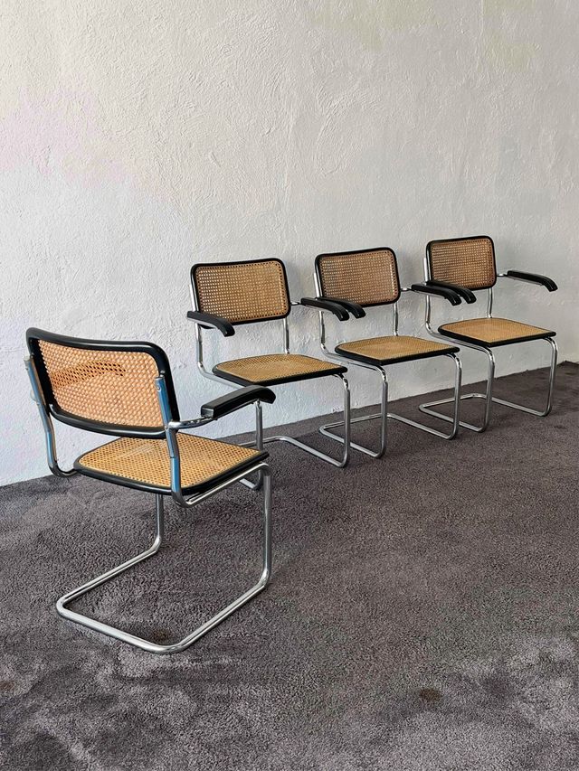 4 Sillas Cesca B64 Marcel Breuer, Vintage años 70