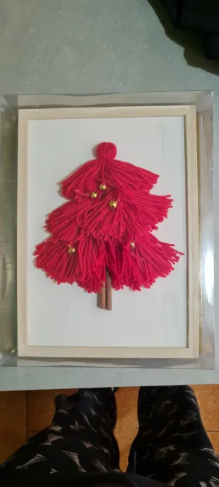 Quadro Albero di Natale Rosso e Oro
