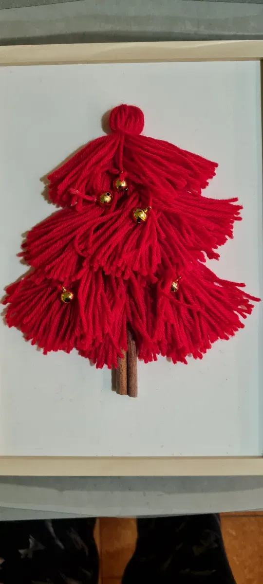 Quadro Albero di Natale Rosso e Oro