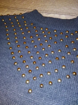 Jersey de punto de mujer talla L con tachuelas