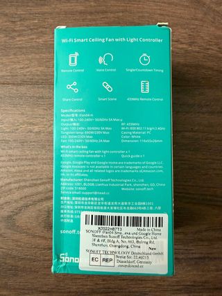Sonoff iFan04-H Wi-Fi Smart Ceiling Fan Controller