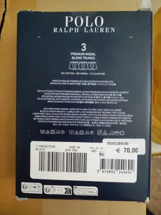 Polo Ralph Lauren Slips Negros (3uds)