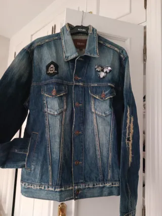Chaqueta vaquera Blanco con parches