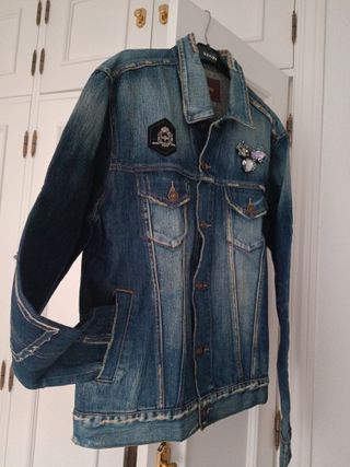 Chaqueta vaquera Blanco con parches