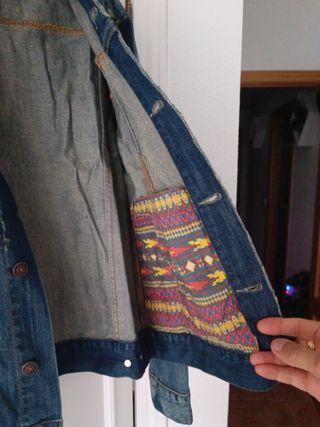 Chaqueta vaquera Blanco con parches