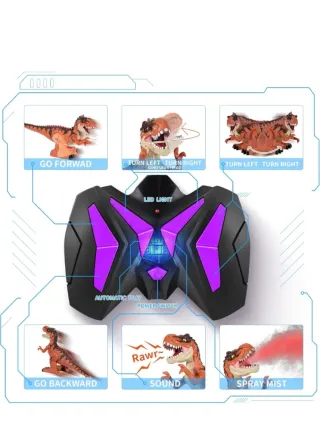 Dinosaurio Teledirigido con Humo y Luces
