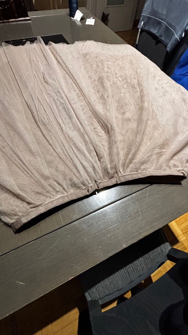 Falda larga tul beige