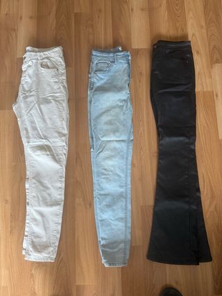 Lote 3 Pantalones (Beige, Azul, Negro)