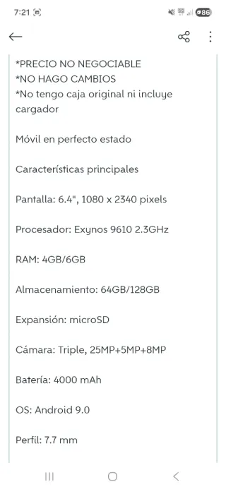 Samsung Galaxy A50 Prezzo non negoziabile.