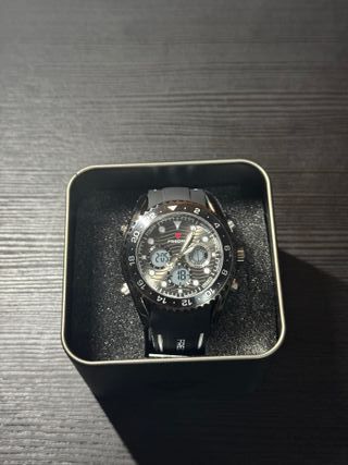 Reloj Fredric Negro y Plateado