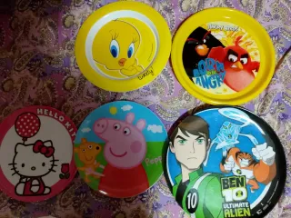 Set 5 Piatti Bambini Personaggi Cartoni