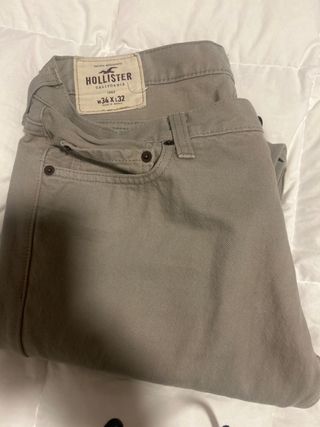 Pantalón Hollister Talla L Gris Verdoso