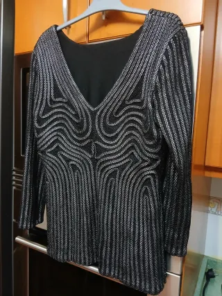 Corpiño mujer negro y plata talla 44