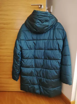 Chaquetón acolchado mujer verde azulado