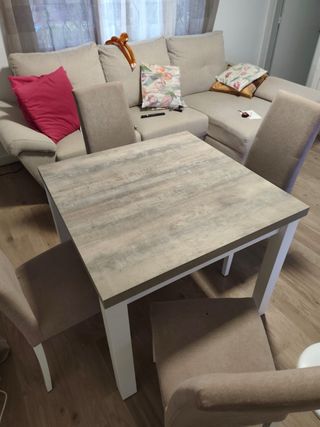 Mesa comedor extensible + 4 sillas
1,80 extendida