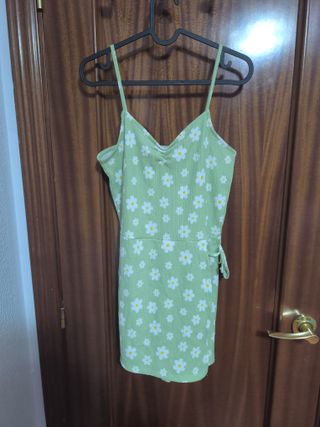 Mono verde tirantes flores Kiabi