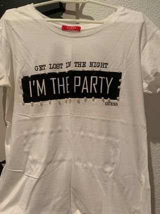 Camiseta Guess Blanca I'm The Party