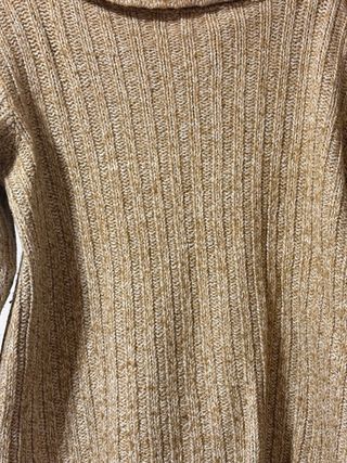 Chaqueta de punto grueso beige mujer