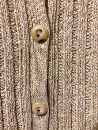 Chaqueta de punto grueso beige mujer