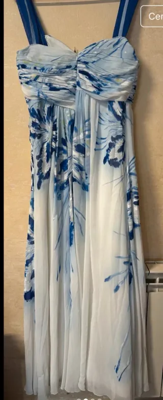 Vestido Vertixe Gala Fiesta Azul Blanco