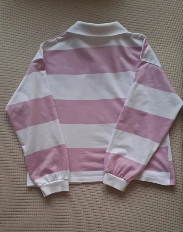 Polo Zara niña rayas rosa talla 10