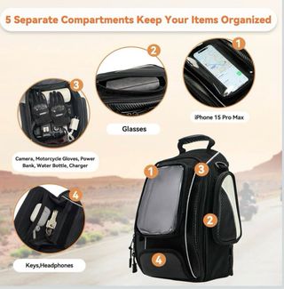 Bolsa magnética para moto Honda, Yamaha, Suzuki