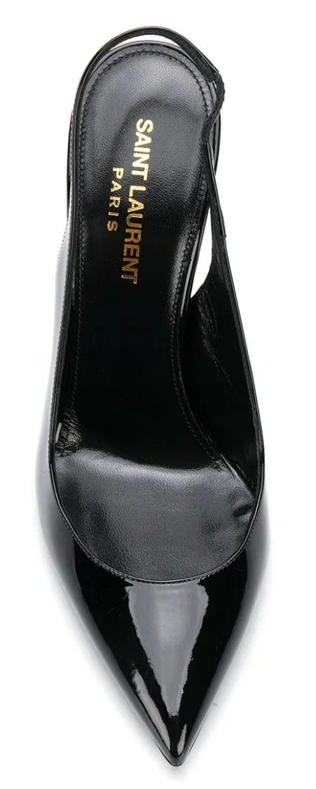 Yves Saint Laurent Slingback Tacón Logo Negro