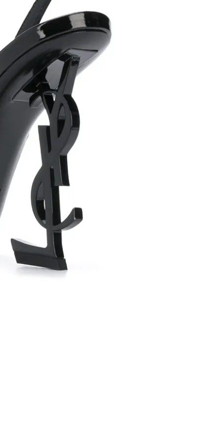 Yves Saint Laurent Slingback Tacón Logo Negro