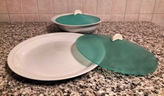 Set 2 Pirofile Ceramica con Coperchio Verde