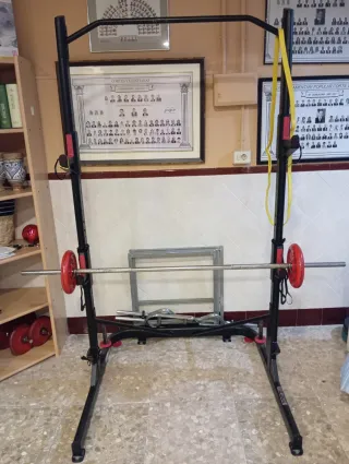 Rack de pesas Domyos Rack 500 con barras i discos