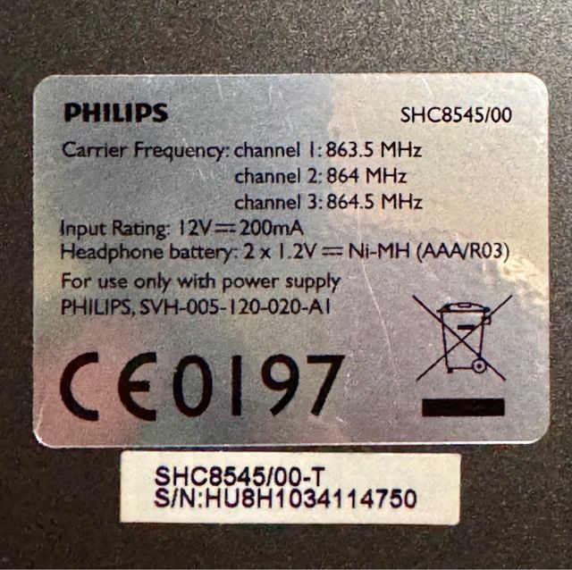 Auriculares Philips SHC8545/00 Inalámbricos