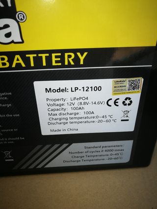 Batería litio LiitoKala LiFePO4 12V 100Ah