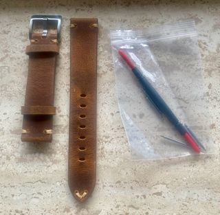 Cinturino pelle effetto vintage 19mm marrone chiar