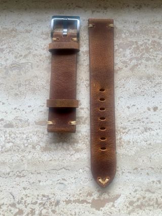 Cinturino pelle effetto vintage 19mm marrone chiar