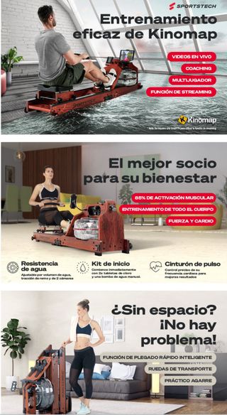 Máquina de remo de agua madera