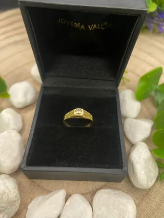 Anillo bebé oro 18kt con circonita