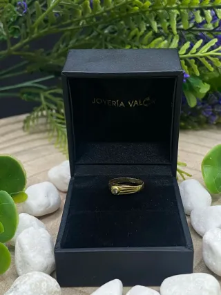Anillo bebé oro 18kt con circonita