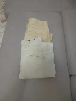 2 pantaloni ragazzo beige/giallo taglia 44