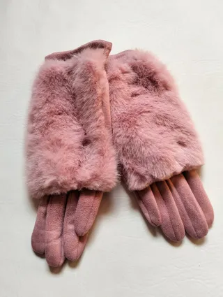 Guantes pelo desmontable rosa