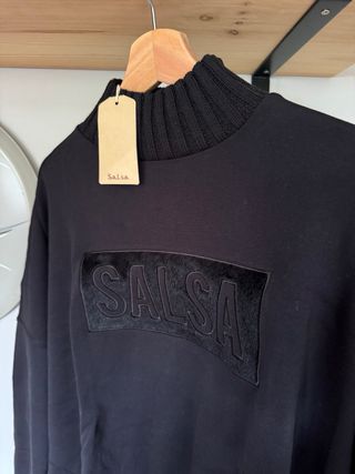 Jersey Salsa Jeans Negro Cuello Alto