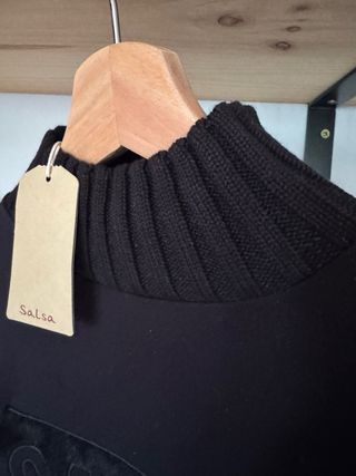 Jersey Salsa Jeans Negro Cuello Alto