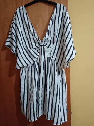 Vestido playero rayas M
