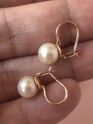 Pendientes Vintage Oro 14k 585 Perlas